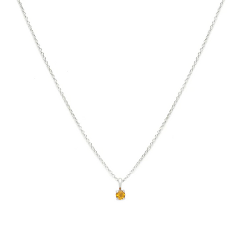 Leah Alexandra | Birthstone Necklace - Silver & Citrine