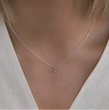 Leah Alexandra | Birthstone Necklace - Silver & Citrine