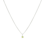Leah Alexandra | Birthstone Necklace - Silver & Peridot