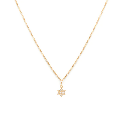 Leah Alexandra | Star of David Necklace - 14k Gold & Diamond