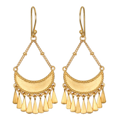 Satya | Goddess Moon Drops Gold Earrings