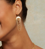 Satya | Scattered Moonlight Chain Moon Earrings