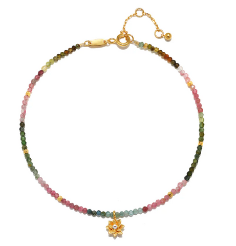 Satya | First Step Tourmaline Lotus Anklet