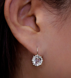 Anzie | Sterling Silver Dew Drop Snowflake Earrings