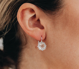 Anzie | Sterling Silver Dew Drop Snowflake Earrings