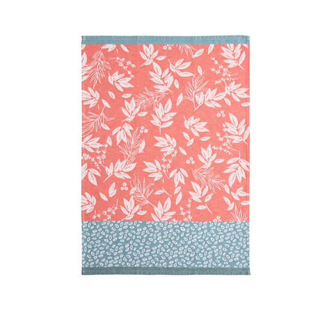 Coucke Feuillage Rouge Tea Towel