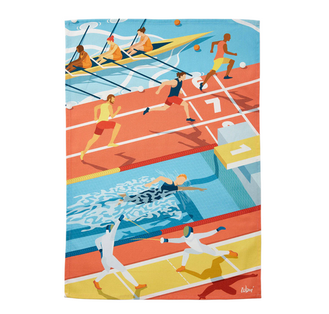 Coucke WIM Les Athlètes Tea Towel