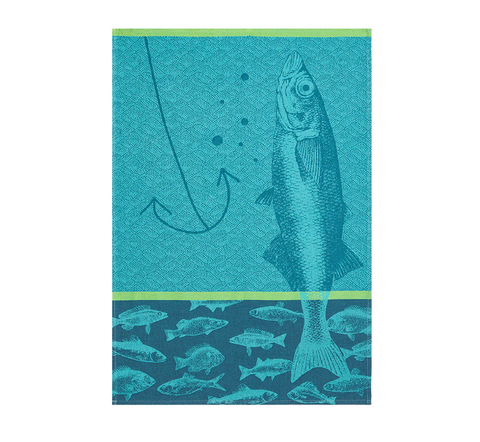 Coucke Poissons Blue Tea Towel