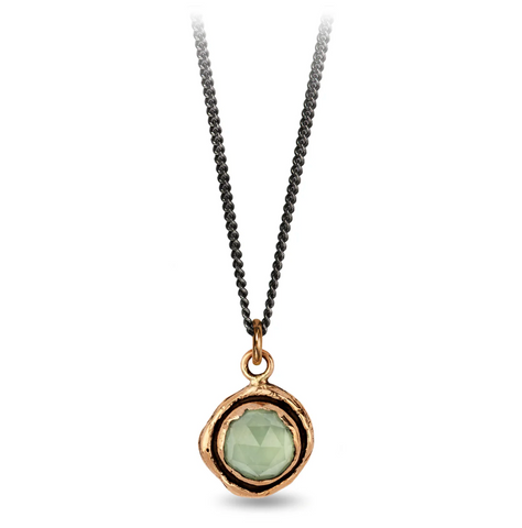 Pyrrha | Prehnite Faceted Stone Talisman Bronze