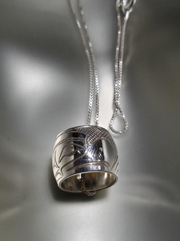 Sterling Silver 'Thunderbird' Large Spirit Bead Necklace