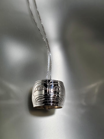 Sterling Silver 'Frog' Large Spirit Bead Necklace