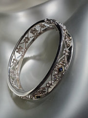 Sterling Silver & 18K Gold, Blue Sapphires & Diamonds Cuff