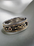 Oxidized Sterling Silver & 18K Gold, Ruby Ring