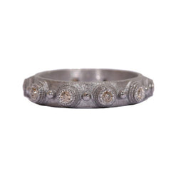 Armenta | Sterling Silver Champagne Diamond Bezel Band Stack Ring