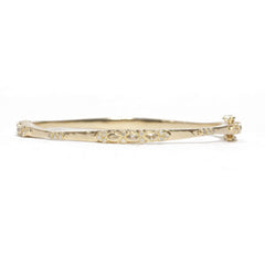 Armenta | 18K Gold White Diamond & White Sapphire Lacy Huggie Bracelet