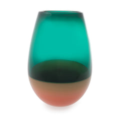Barrel Vase - Jade & Salmon