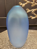 Cerulean Aqua Etched Mini Drape Vase