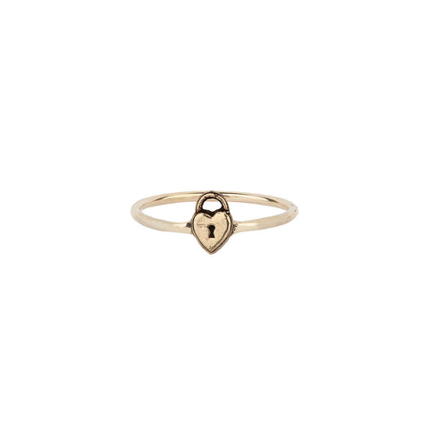 Heart Lock 14k Gold Symbol Ring