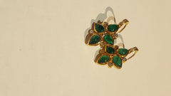 18k Gold Persia Emerald, Diamond Earrings