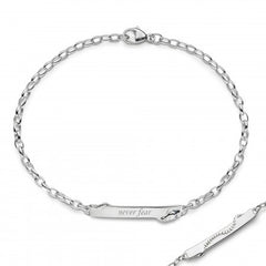 Sterling Silver Blue Sapphire Eyes "Never Fear" Snake ID Bracelet