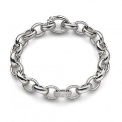 Sterling Silver White Sapphire Pave Link Bracelet