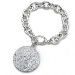 Sterling Silver Vine Disc Bracelet