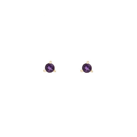 Element Studs - Amethyst & Gold Plate