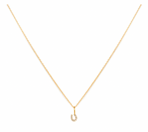 Leah Alexandra | Tiny Horseshoe Necklace, Gold