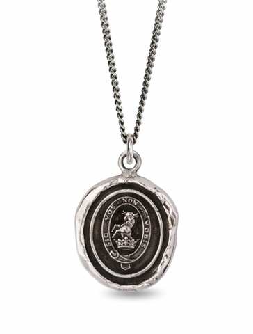 Pyrrha | Devoted Father Sterling Silver Talisman Necklace - 22" Medium Curb Chain