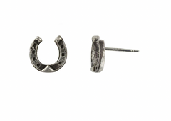 Pyrrha | Sterling Silver Horseshoe Symbol Stud Earrings