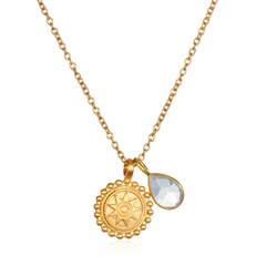 Satya | March Aquamarine Birthstone Mandala Necklace