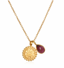 Satya | July Ruby Birthstone Mandala Necklace