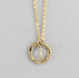 Dianne Rodger | Halo Birthstone Necklace - Gold Fill