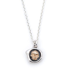 The 18k Gold Skull Wax Stamp Necklace