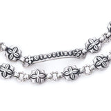 The Double Decorative Floral Link Bracelet