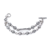 The Double Decorative Floral Link Bracelet