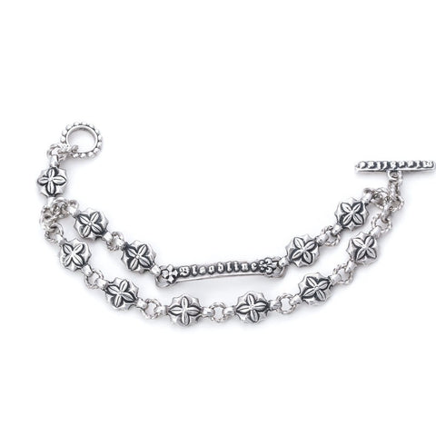 The Double Decorative Floral Link Bracelet