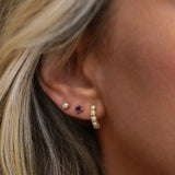 Element Studs - Amethyst & Gold Plate