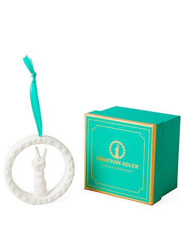Peace Hand Porcelain Ornament