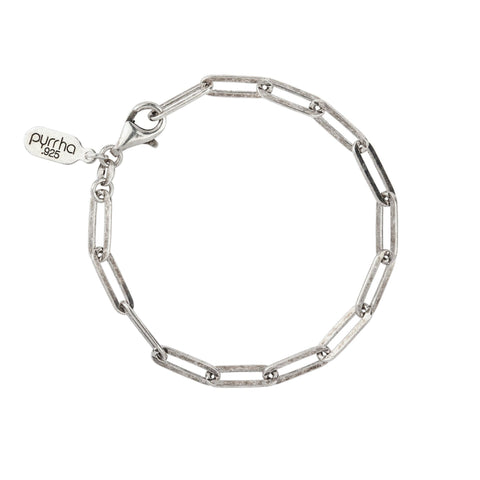 Paperclip Chain Bracelet - Oxidized Sterling Silver