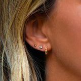 Leah Alexandra | Pave Huggies - 10mm Multi Sapphire