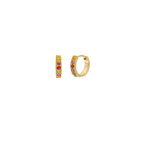 Leah Alexandra | Pave Huggies - 10mm Multi Sapphire