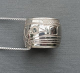 Sterling Silver 'Wolf' Large Spirit Bead Necklace