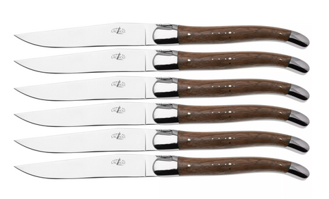 Forge De Laguiole | Set of 6 table knives, walnut wood