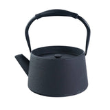 Modern Straight Edge Design Black 33oz Cast Iron Tea Pot