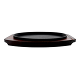 Cast Iron Steak Plate Round With Wooden Trivet
