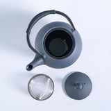 Dark Gray Round 44oz Cast Iron Tea Pot