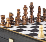 Manopoulos | Modern Style 4-in-1 Combo Game Set: Chess, Backgammon, Ludo & Snakes