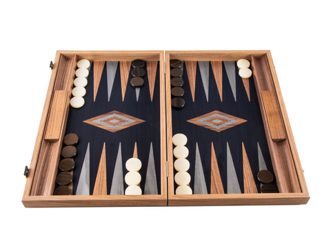 Manopoulos | Premium Handcrafted American Walnut with Black Oak Backgammon Set
