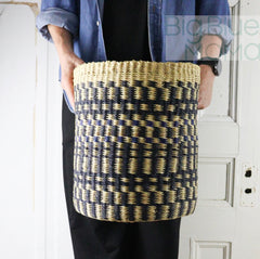 Big Blue Moma | Cylinder Basket/Paper Bin